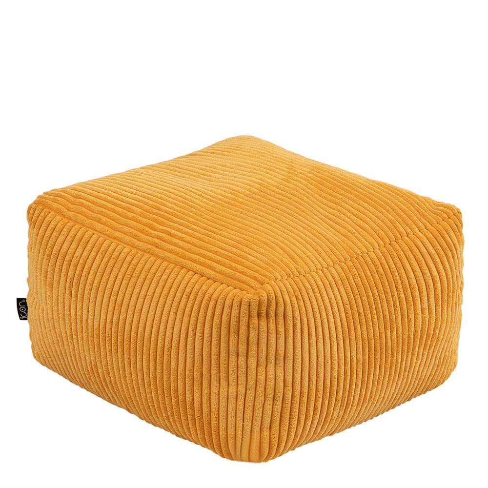icon Amara Small Cord Bean Bag Footstool with Filling Included, Yellow