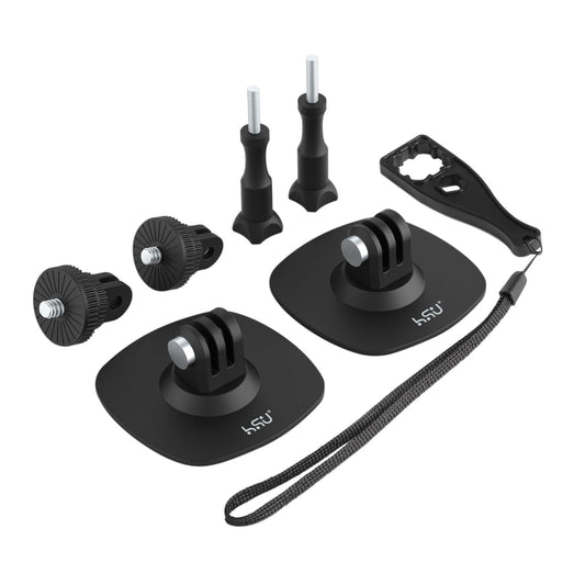 HSU Adhesive Mount for GoPro, Flexible Helmet Mounts for Insta360, Stick Accessories Kit for Action Cameras(6 in 1)