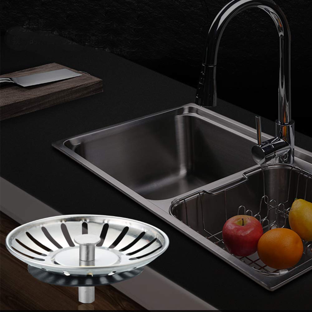 1 PC 84mm Kitchen Sink Plugs, Stainless Steel Kitchen Sink Strainer Plug Waste Stopper Sink Strainer Replacement Sink Plug Basket Strainer Sink Drain