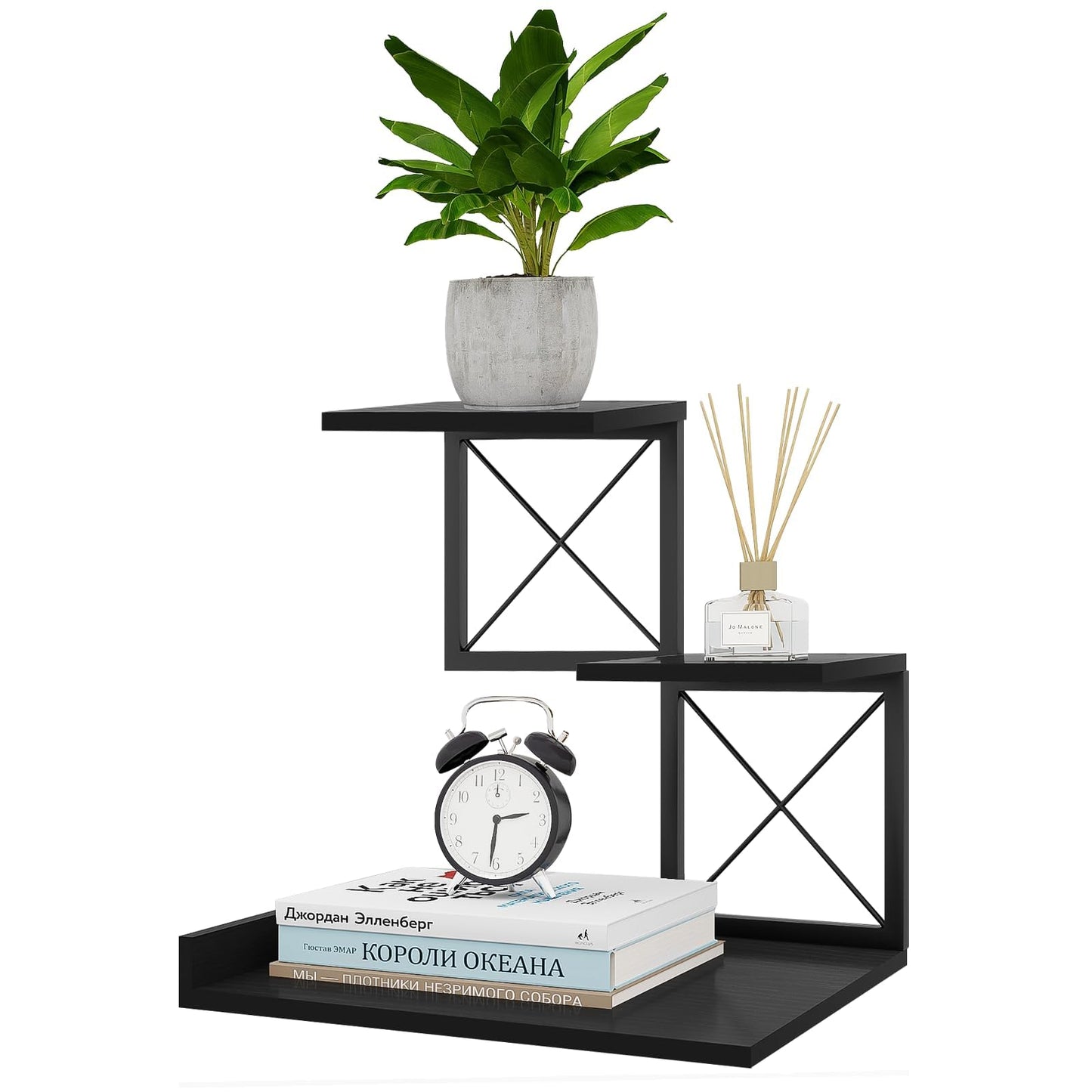 ELITEROO Wood Desktop Shelf, 3 Tier Desk Shelves Small Bookshelf Organizer, Office Storage Rack and Cubicle Organizers Accessories for Dorm Office