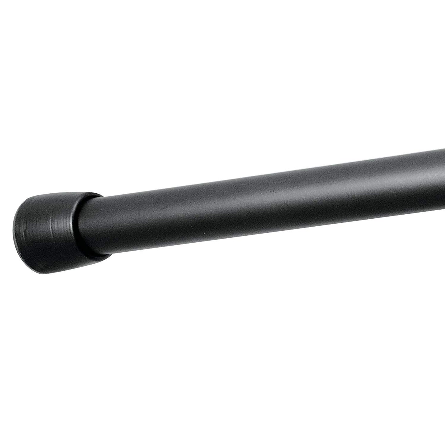 iDesign Shower curtain rod, short telescopic metal rod, extendable shower curtain rod without drilling for shower and bath tub, matte black,66 - 107