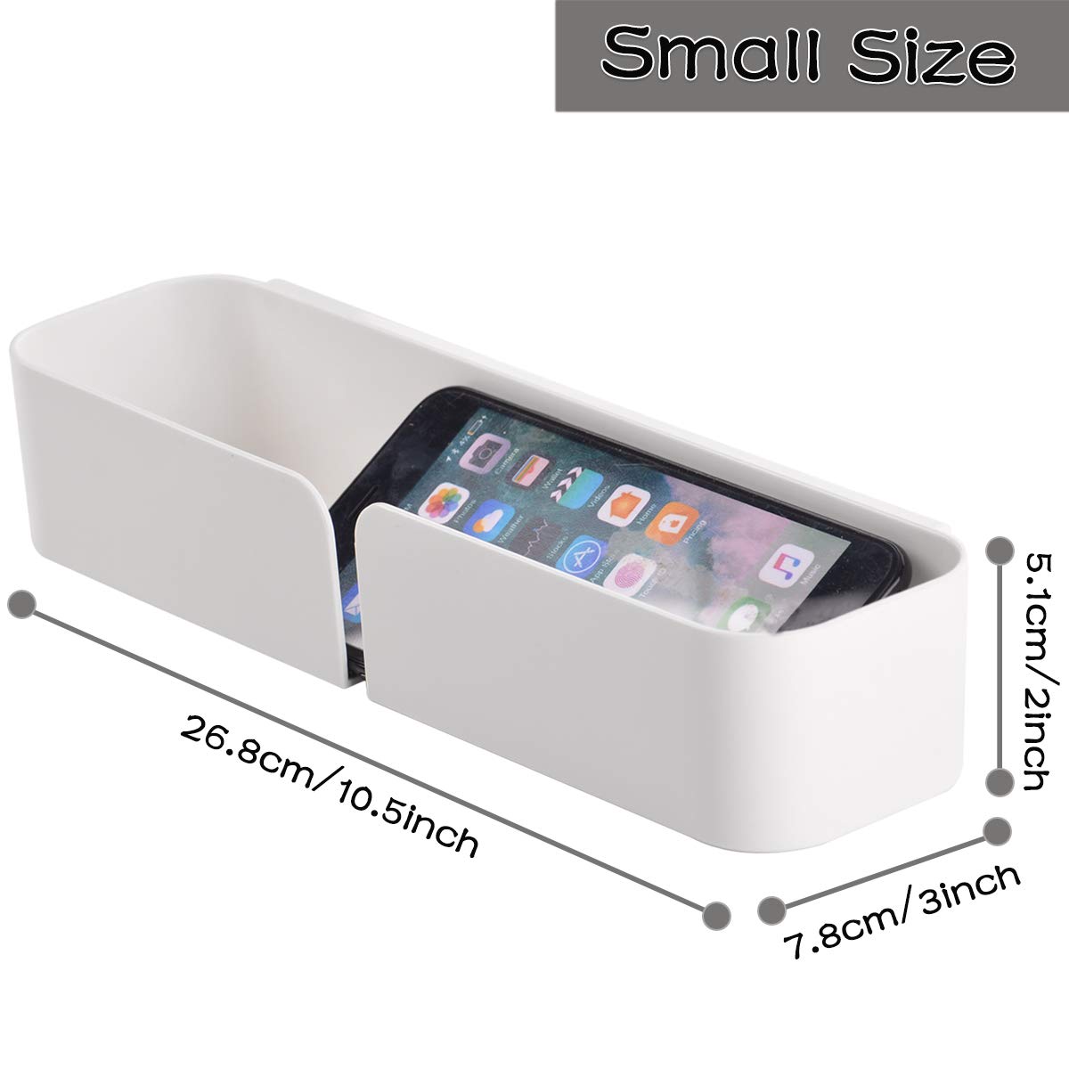 Bedside Shelf Wall Mounted Little Bed Organizer Storage Rack Caddy Self Phone Holder Stand Bracket - Damage Free Installation