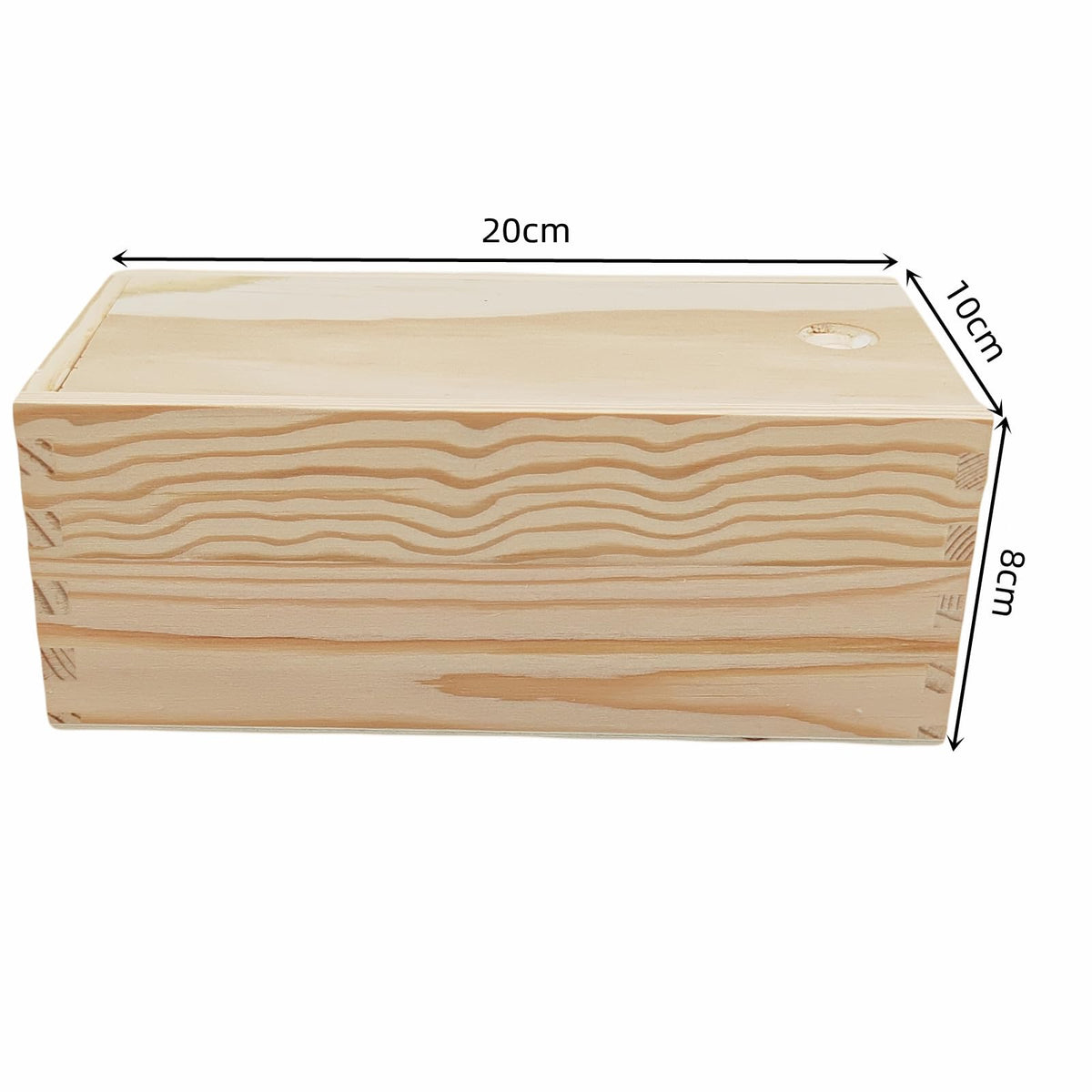 Anktily 2 Pack Unfinished Wood Storage Box with Slide Lid, Blank Natural Wood Box Case Container for Jewellery, DIY Arts & Crafts Hobbies 20x10x8cm