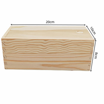 Anktily 2 Pack Unfinished Wood Storage Box with Slide Lid, Blank Natural Wood Box Case Container for Jewellery, DIY Arts & Crafts Hobbies 20x10x8cm