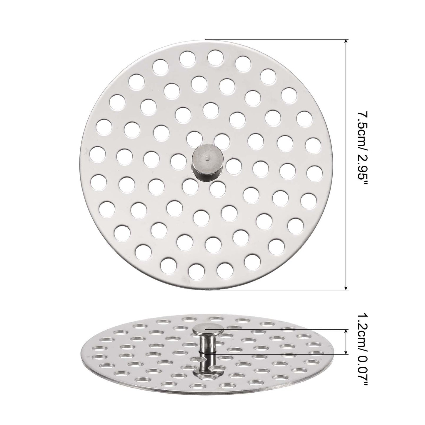 sourcing map Shower Drain Hair Catcher, 3 inch Stainless Steel Round Floor Drain Cover Anti-Clogging Protection Cover Replacement for Furniture