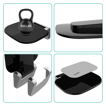 Heuffe Folding Shower Seat Wall Mounted,Easy Clean Foldable shower Chair，Fold Up Shower Stool for Disabled, Elderly and Seniors Black