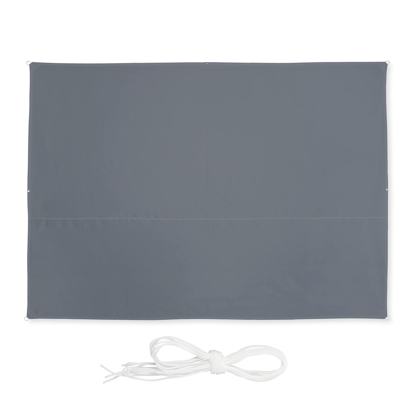 Relaxdays 2.5 x 3.5 m rectangular awning, water-repellent, UV-resistant, with tensioning ropes, terrace, balcony, grey