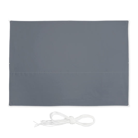 Relaxdays 2.5 x 3.5 m rectangular awning, water-repellent, UV-resistant, with tensioning ropes, terrace, balcony, grey