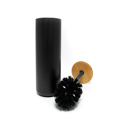 douceur d'intérieur, Toilet Brush Diameter 9.2 x 37 cm Smart Black, Polystyrene and Bamboo