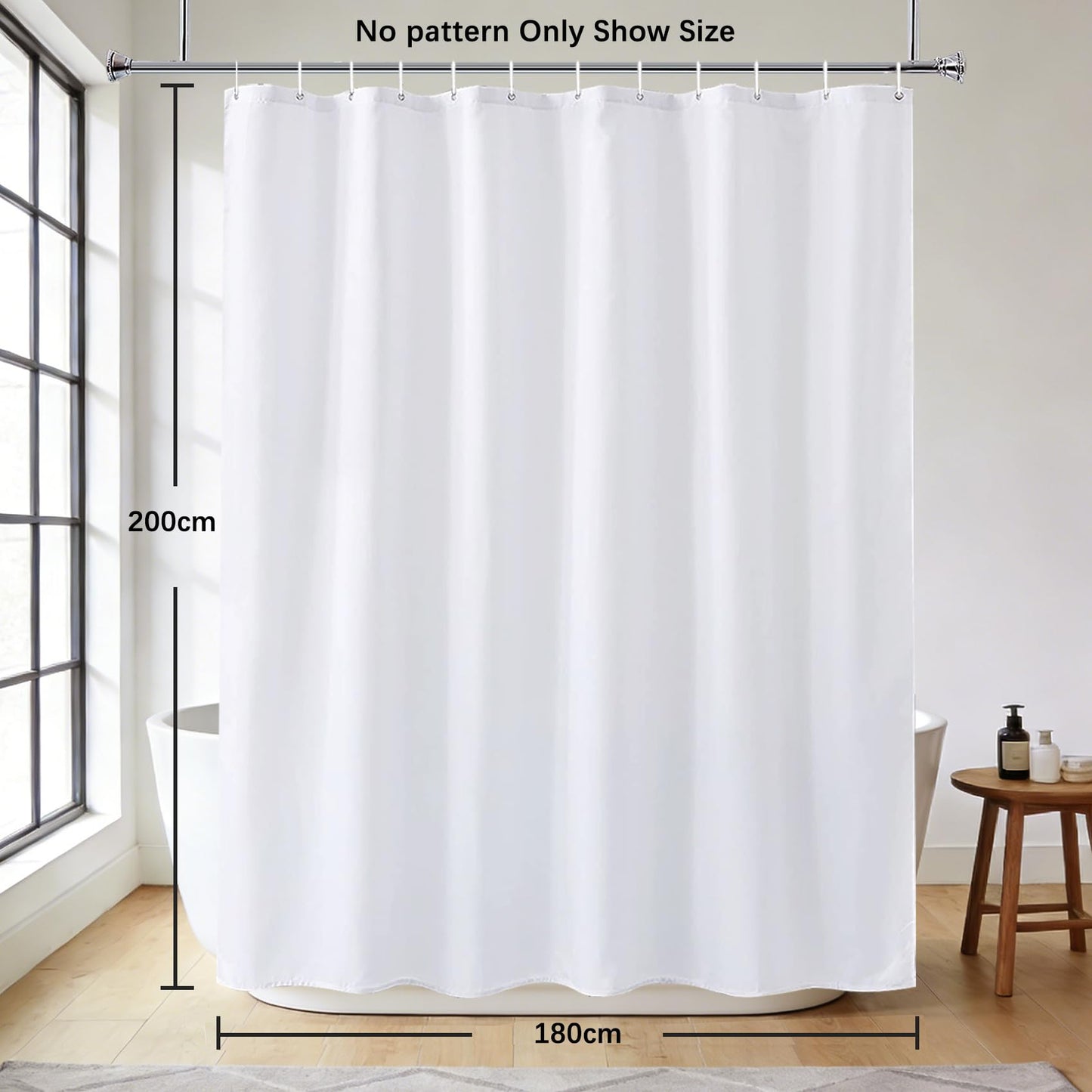 Kzzfqxb 180x200cm Shower Curtains with Plastic Hooks, Christmas New Year Rural Blue Sky Snow Covered Earth and Pine Trees Waterproof Polyester Fabric