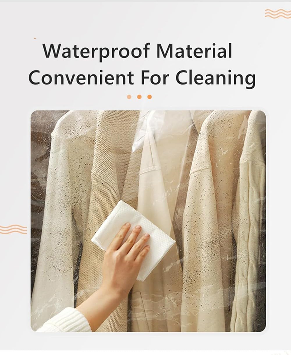 JT2D Garment Clothes Cover for Wardrobe Storage Large Clothes Rail Cover Hanging Rack Protector clothes dustproof clothes rail cover for Storage