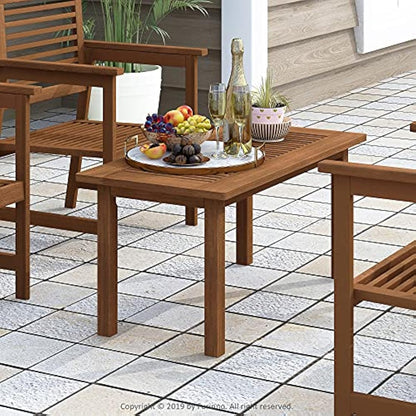 Furinno Tioman Hardwood Outdoor Coffee Table in Teak Oil, Natural