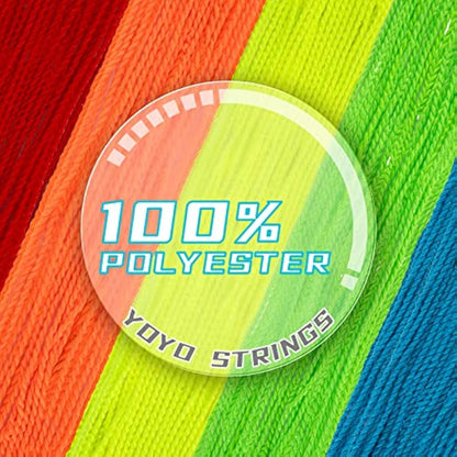 Yoyo Strings Professional 100% Polyester, Yo-yo String Pack of 25 - Yellow, Green, Blue, Orange, Red