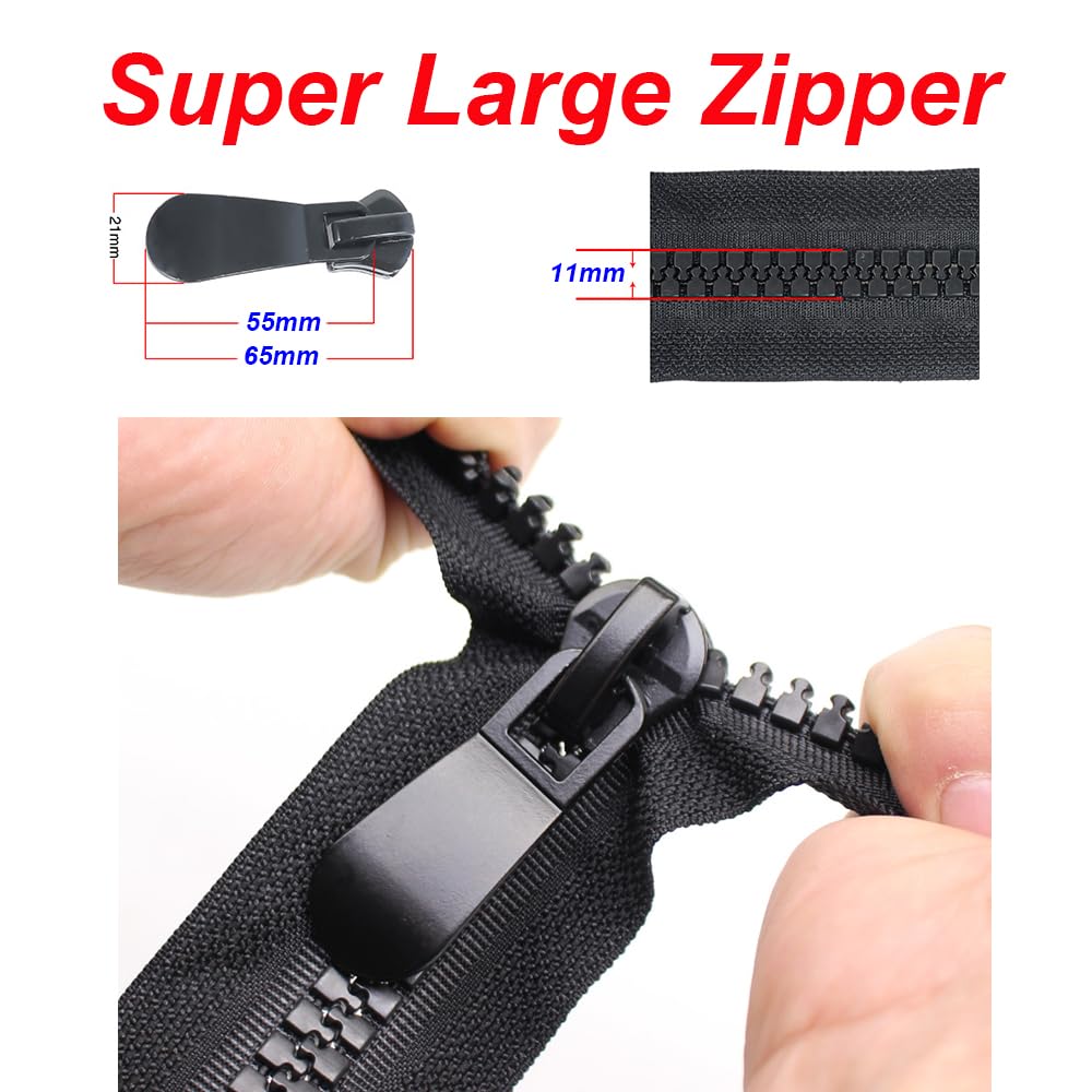 YaHoGa 200 cm #15 Large Plastic Zip 2 Way Separable 11 mm