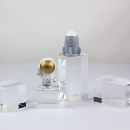 Kcgani Transparent Acrylic Display Blocks, 4pcs Cube, Cylinder, Round - Professional Photography Props & Small Item Display Stands