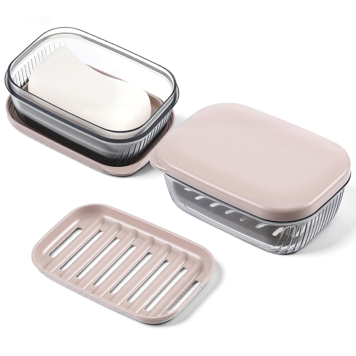 XLIUAX Travel Soap Case, Portable Soap Holder with Lid, Waterproof Moisture-Proof Soaps Case with Drainage for Bathroom Shower Travel Camp Gym Outdoor