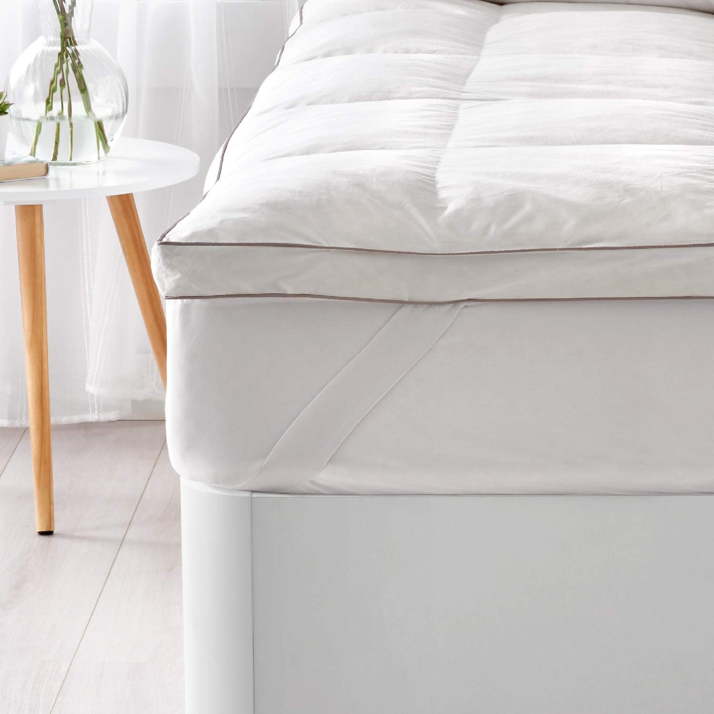 Classic Blanc Topper/Mattress Topper Goose Down extramullido, Cotton Cama 200-200 x 200 cm white