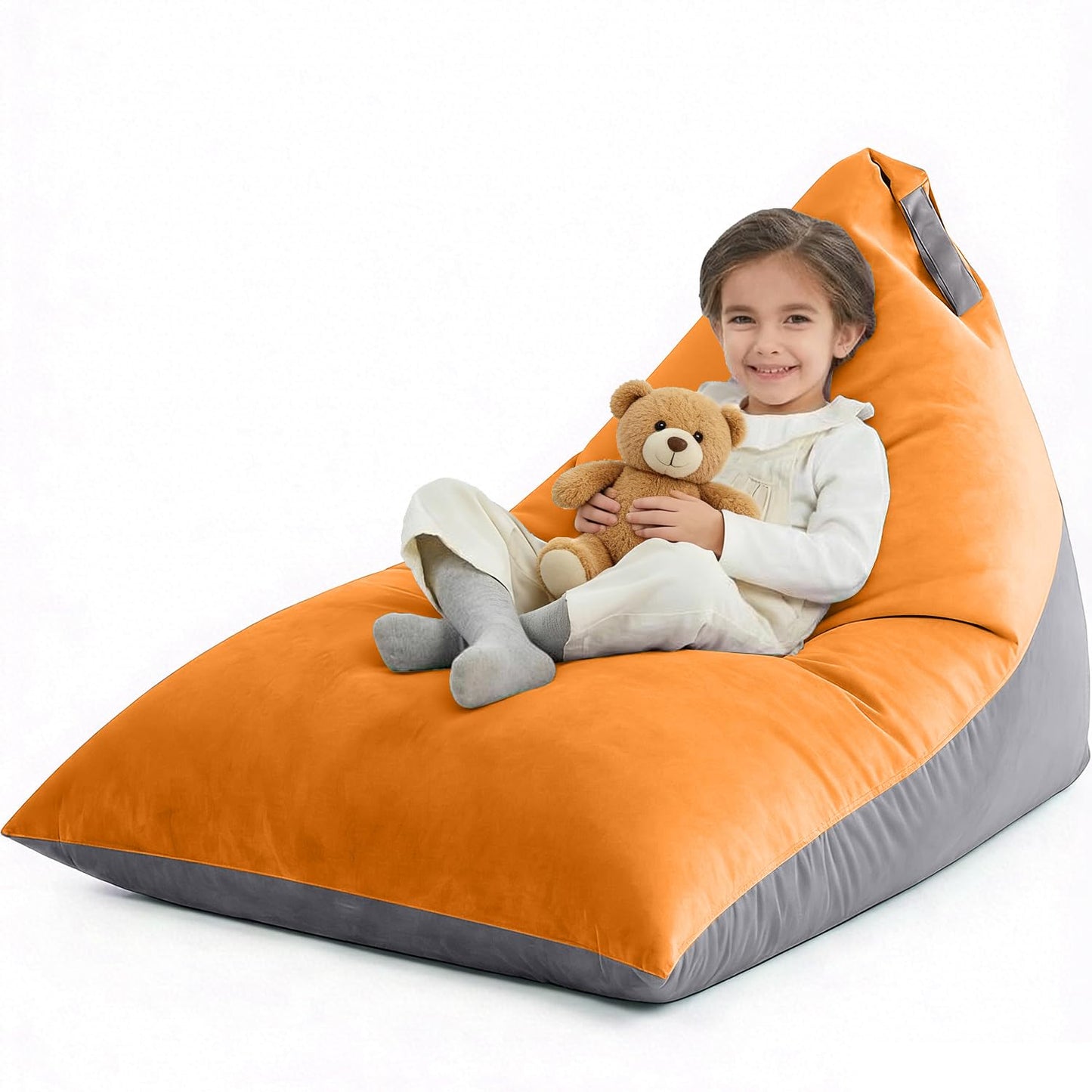 Nobildonna 4ft Bean Bag Chair Cover (No Filler) for Adults, 400L Extra Large Triangular Beanbag Chair Cover