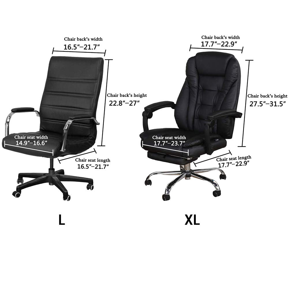 Kisbeibi Office Chair Cover, Stretch Computer Desk Chair Slipcover with Armrest Sleeve Universal Nonslip Chair Seat Covers Machine