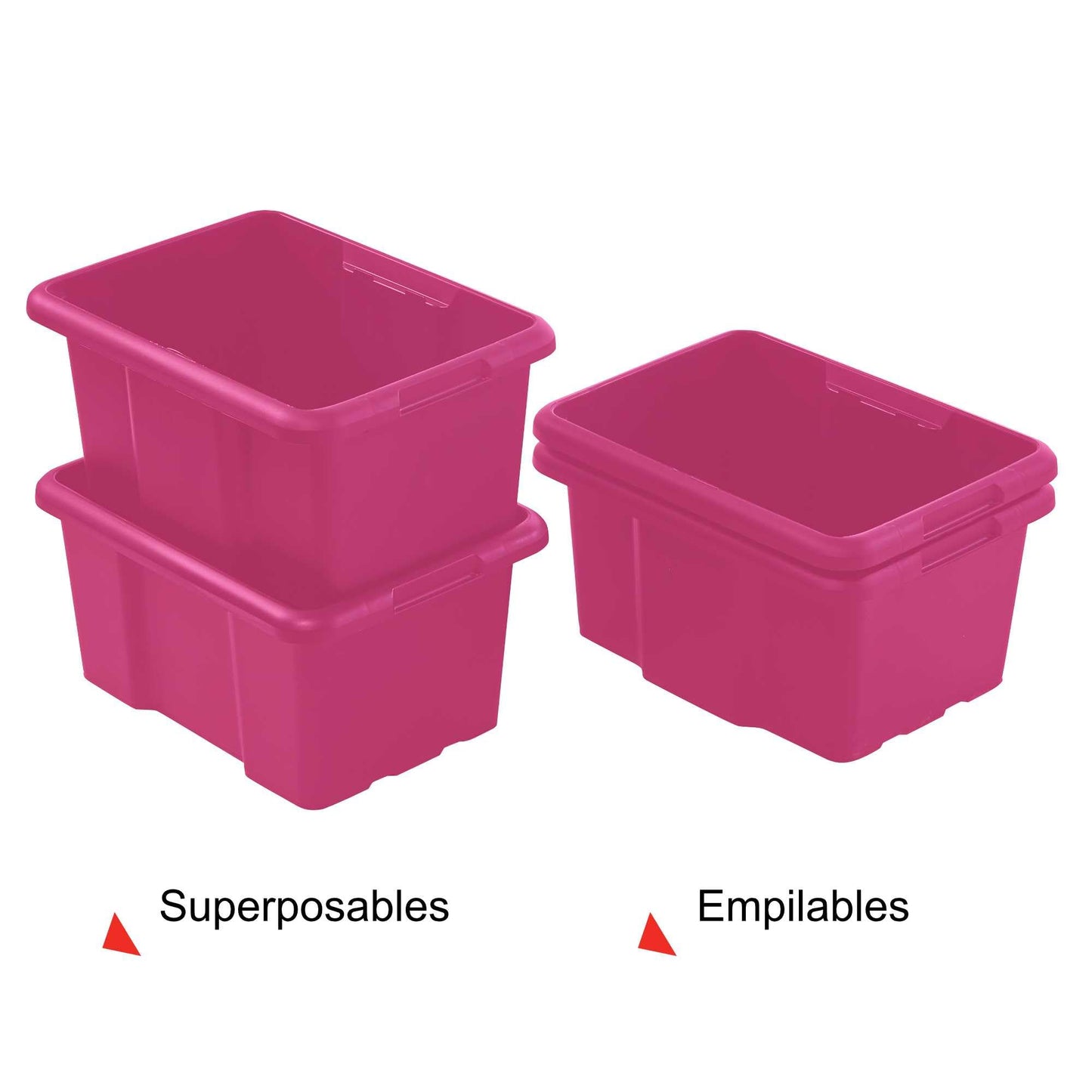 Sundis 4529008 Bin, Plastic, Pink, 15L