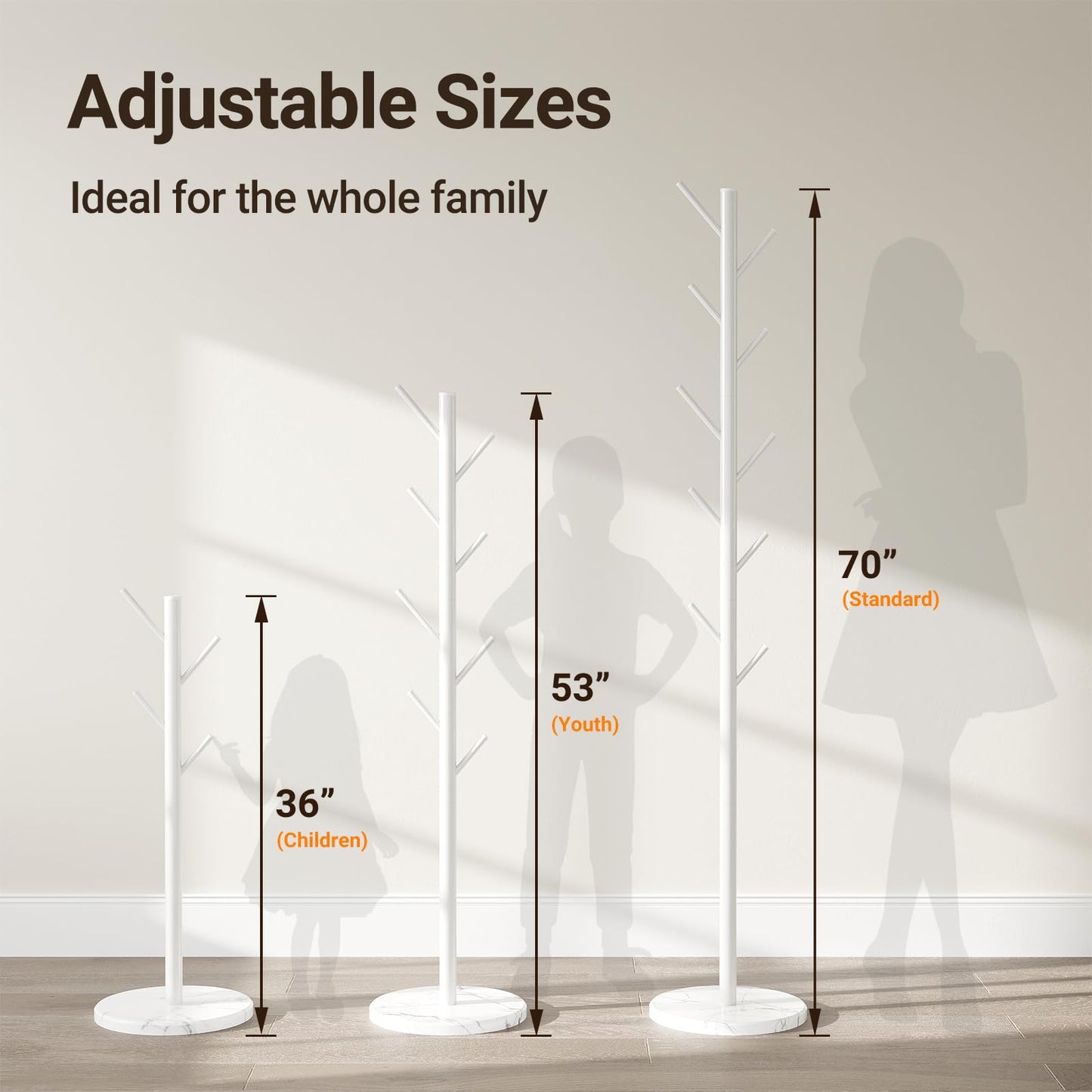 ELYKEN Metal Coat Stand for Small Space, Heavy Duty Coat Rack Free Standing