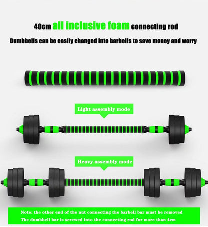 BCBIG Dumbbells Set Weights, Adjustable Dumbbell Bar Dumbbell Set Dumbbells Adjustable Barbell Barbells for Men Women Strength Training, Green, 10 kg