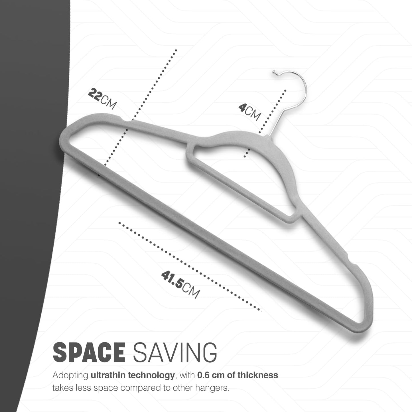 KEPLIN Velvet Hangers 20 Pack - Non-Slip Clothes Hangers with Tie Bar & 360° Hook - Durable & Sturdy, Space-Saving Wardrobe Organisers for Suits