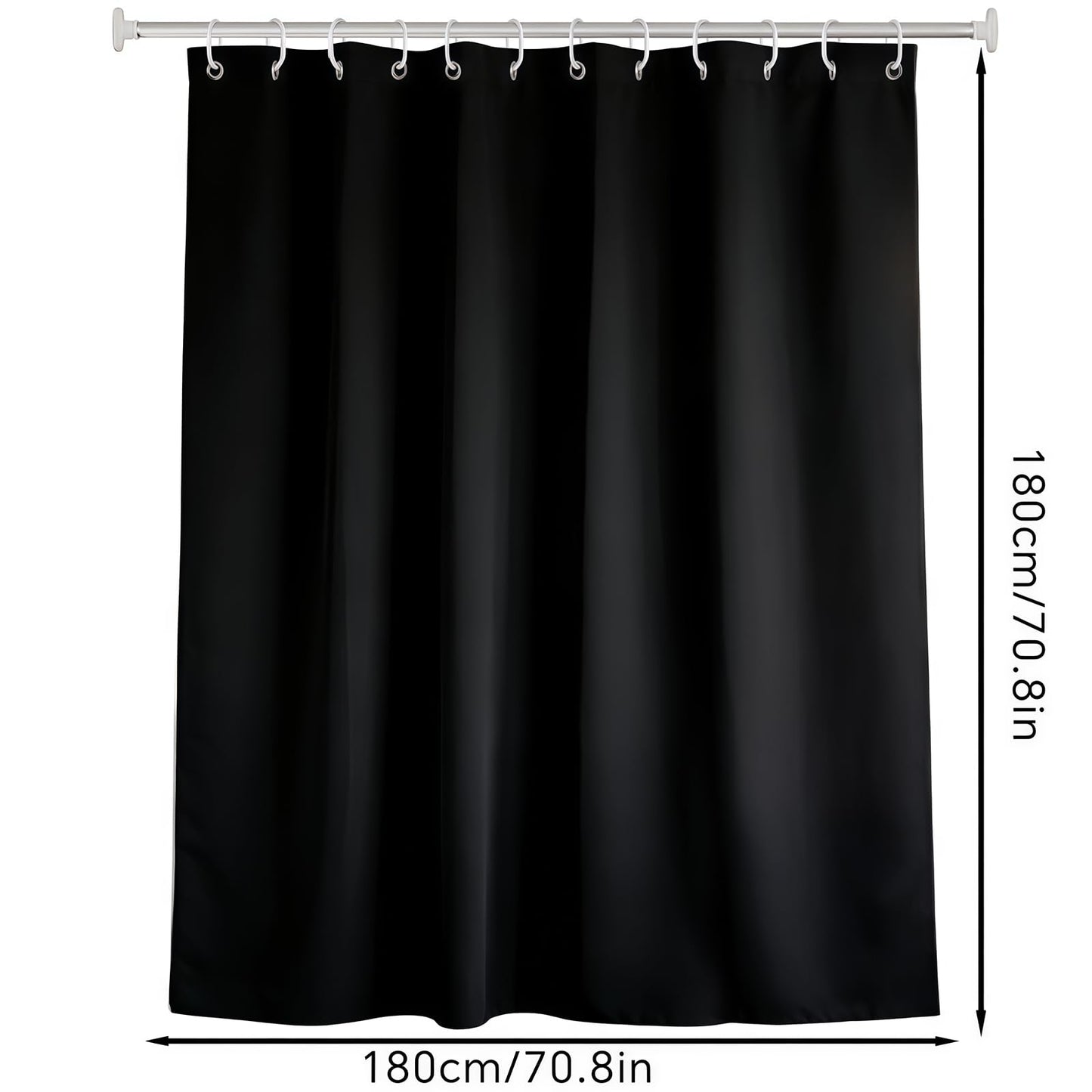 FAIRYGATE Shower Curtain Anti Mould Waterproof Bath Curtains Mildew Resistant Bathroom Plain Colors Bathtub Curtains for Bath Tub Shower Stall 180 x