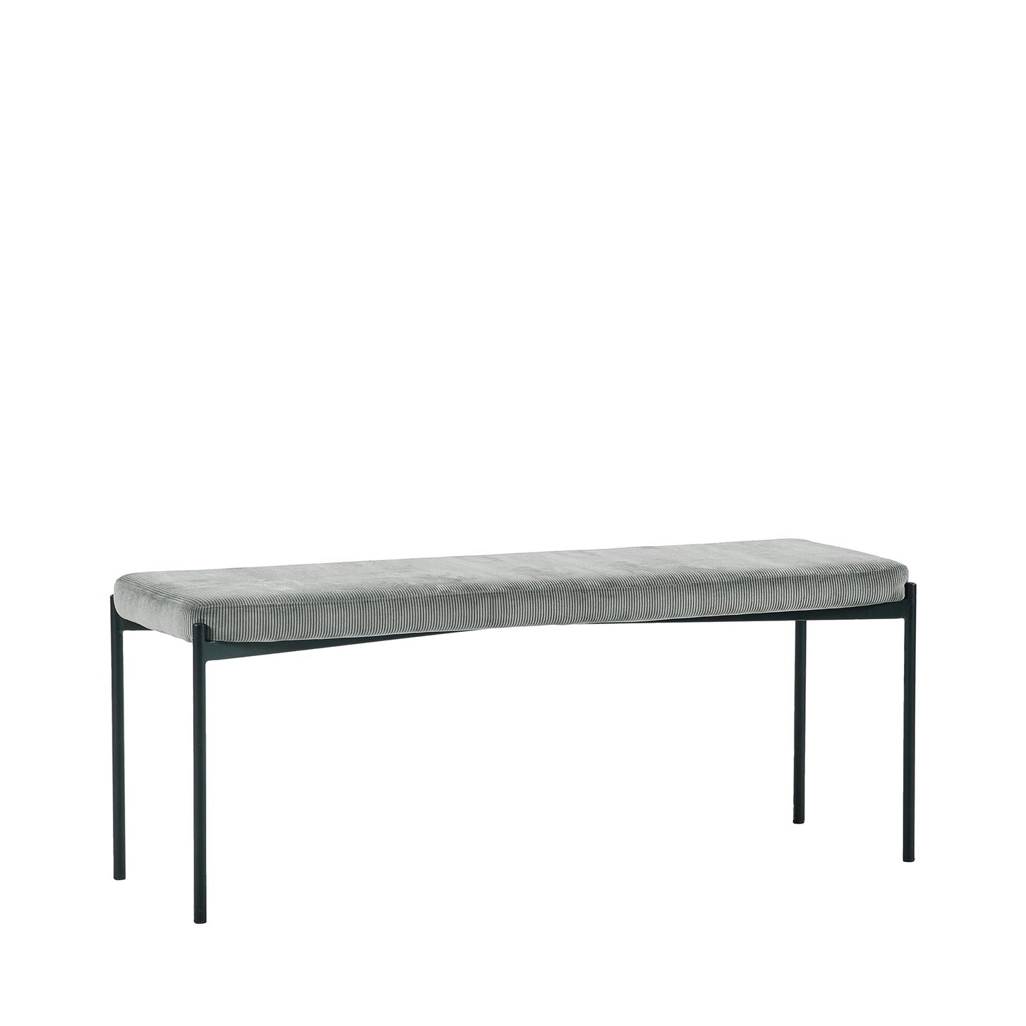 Julian Bowen Leonie Dining Bench for 2, Corduroy, Grey - H47.5 x W120cm