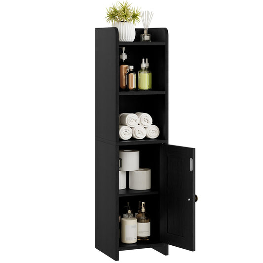 Lomojo Small Bathroom Storage Cabinet Corner, Floor Cabinet with Adjustable Shelves, Freestanding Narrow Bathroom Toilet Paper Organizers for Small