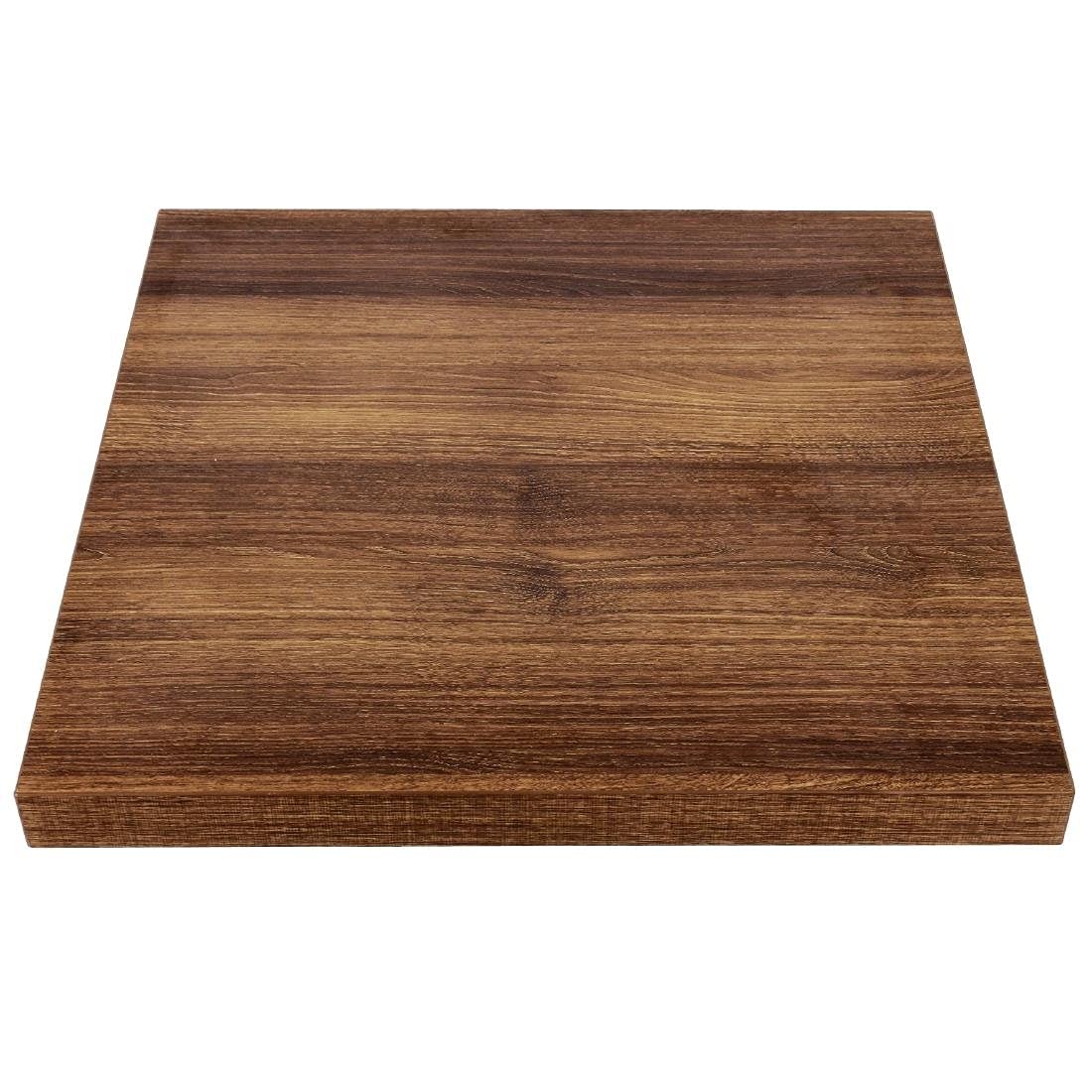 Bolero Pre-Drilled Woodchip Square Table Top, Rustic Oak, 600mm