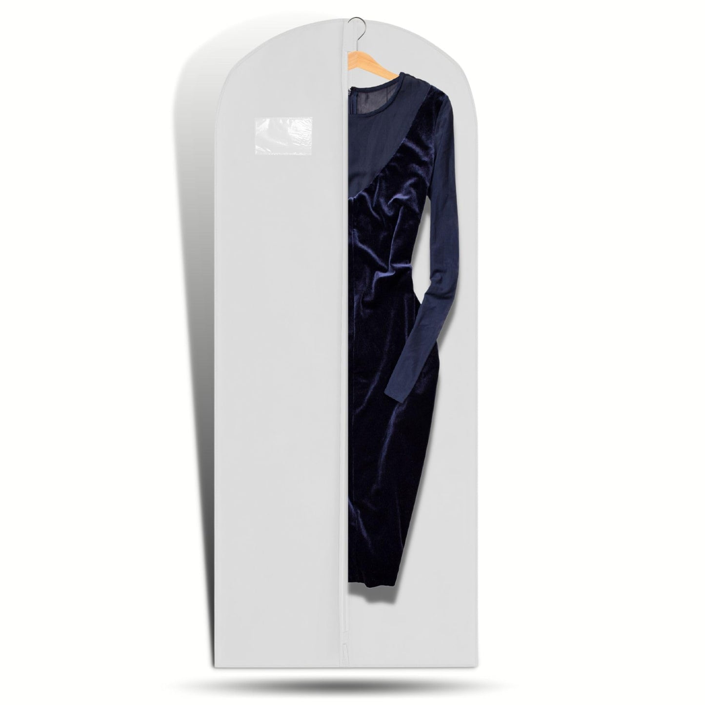 Hoesh UK Women White 60 Inches Breathable Bridesmaids Long Zip Wedding Gown Dress Travel Storage Garment Cover Bag