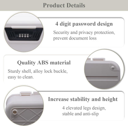 ABS Medicine Lock Box with Combination Code - Childproof Storage Organiser for Medicine, Snacks, Documents, Jewelry, Sewing, Portable