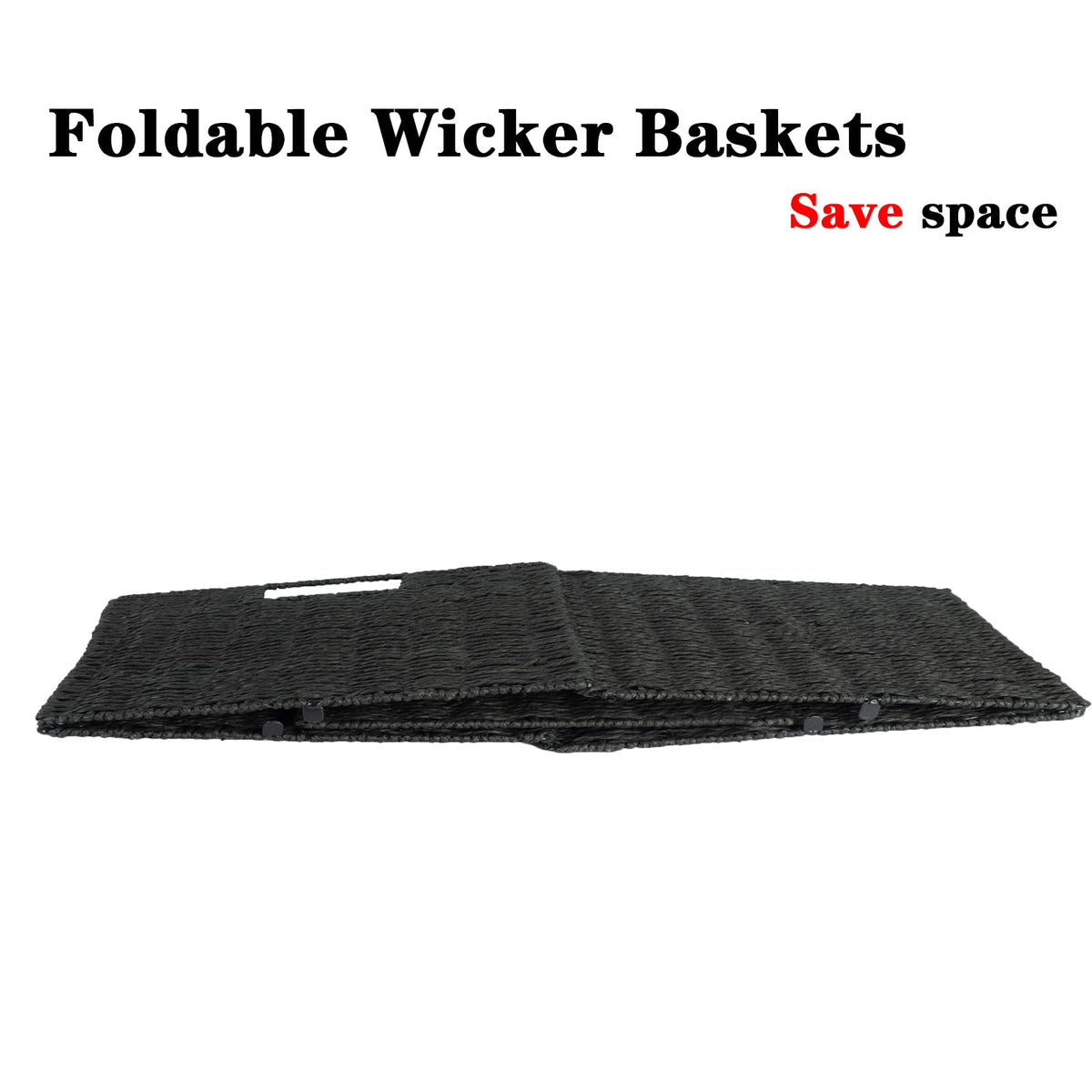 Vagusicc Woven Storage Basket, 2-Pack Wicker Basket for Shelves Closet Organizer, Square Shelf Baskets for Toys, Books, Shoes