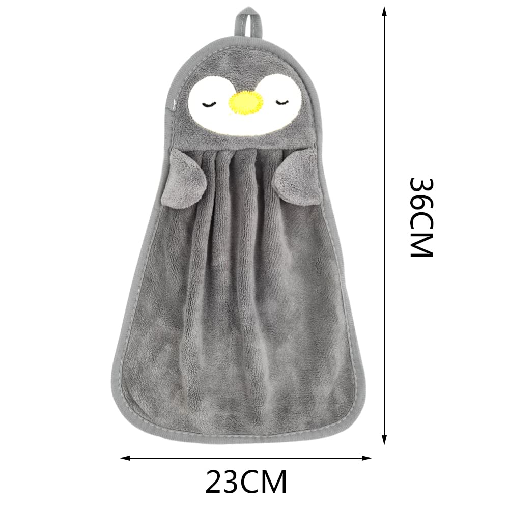 DOULEIN Cute Animal Hand Towels,5 Pack Soft Coral Velvet Microfibre Hanging Hand Towels Quick Dry Hanging Face Towel for Kids Super Absorbent