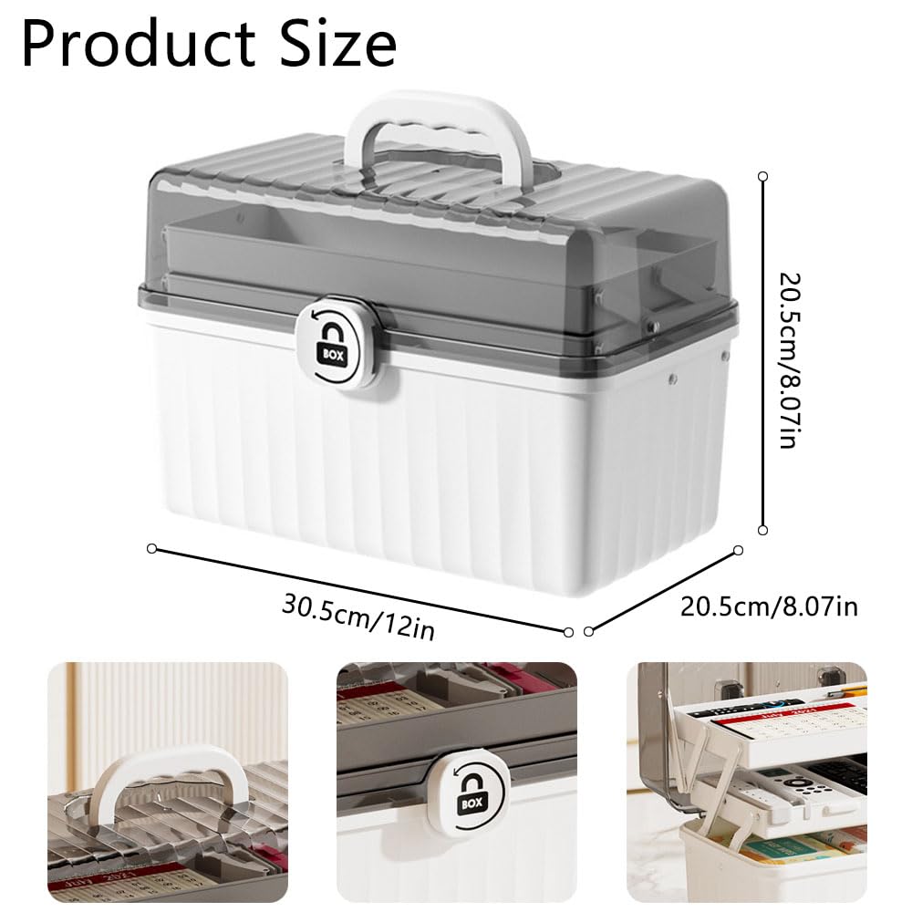 NUODWELL 3 Layer Medicine Storage Box, Household Medical Storage Basket