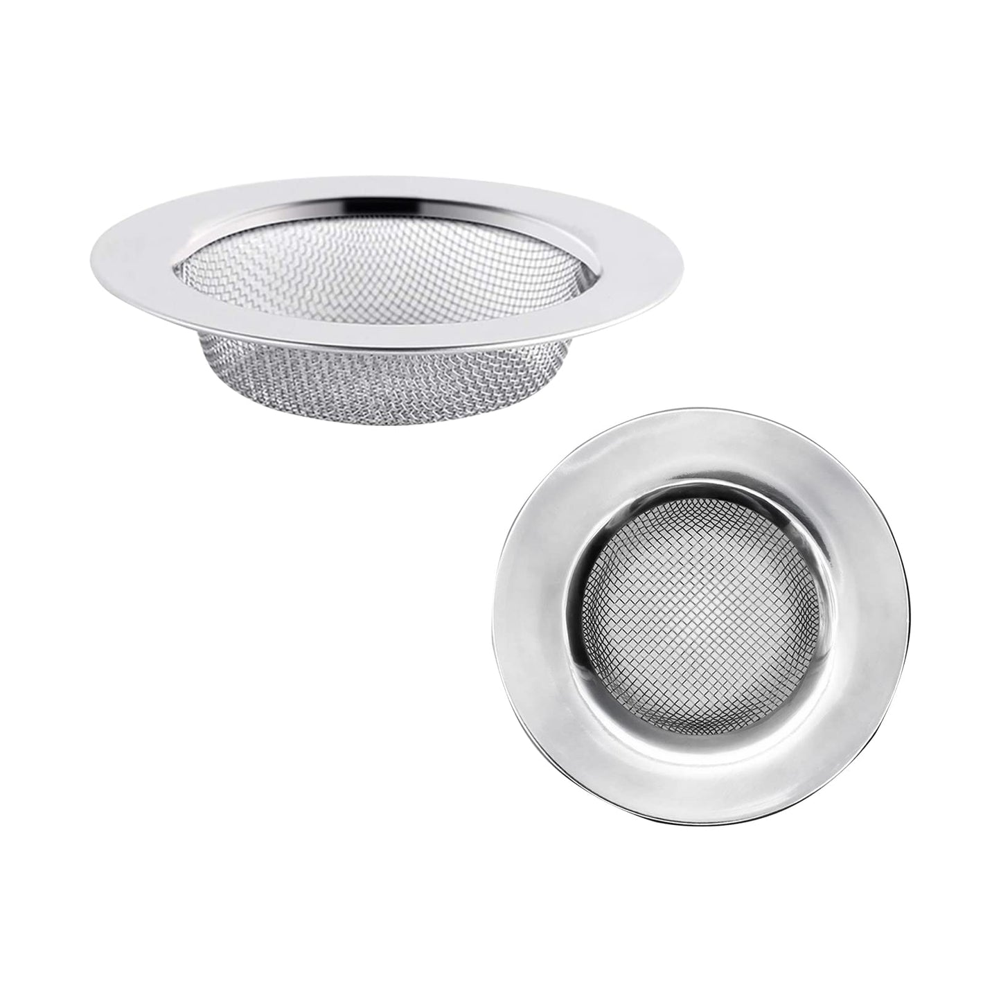 2pcs Stainless Steel Sink and Shower Drain Strainers, 77mm Diameter