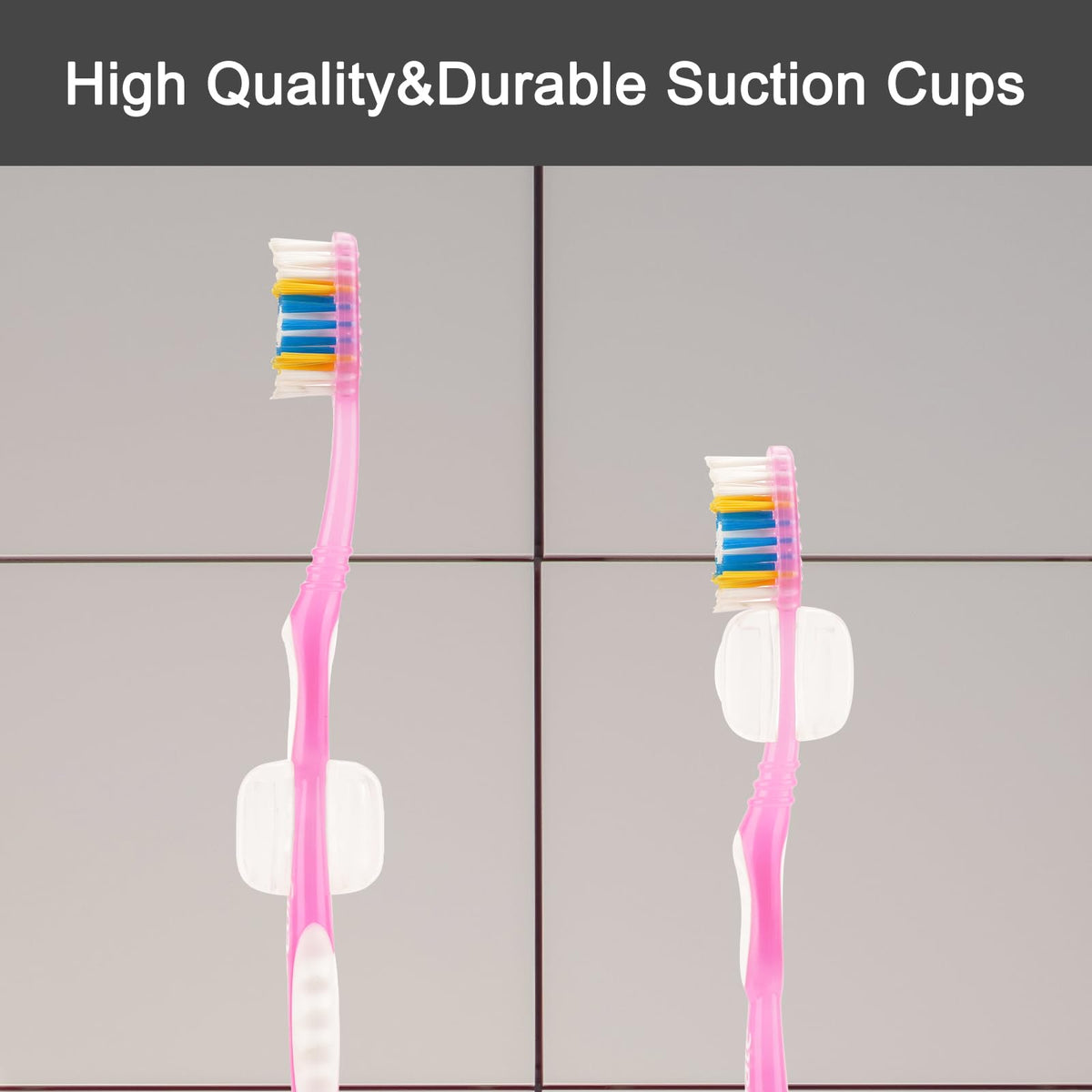 6 PCS Suction Cup Toothbrush Holder for Mirror, Electric Toothbrush Head Hanger Wall Mounted for Bathroom, Waterproof Multifunctional Hook for Towel