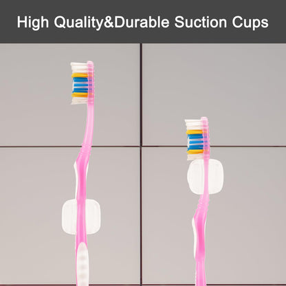 6 PCS Suction Cup Toothbrush Holder for Mirror, Electric Toothbrush Head Hanger Wall Mounted for Bathroom, Waterproof Multifunctional Hook for Towel