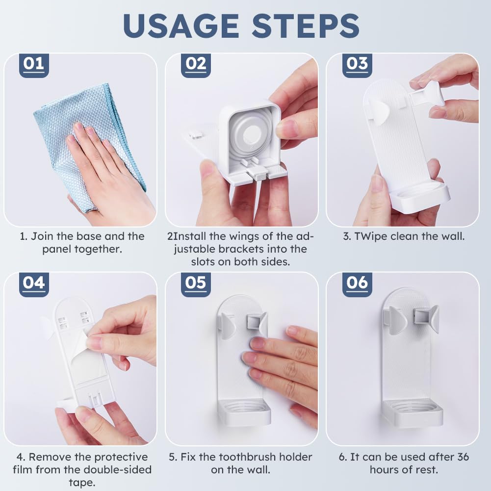 AOOHA Electric Toothbrush Holder,2 Packs Toothbrush Organizer for Bathroom