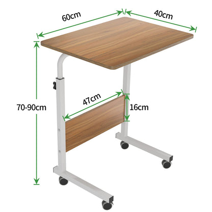 sogesfurniture Laptop Table Height Adjustable, Mobile Laptop Stand Coffee Table Side Table, portable Laptop Desk Tray for Sofa, Bed, Balcony, Garden