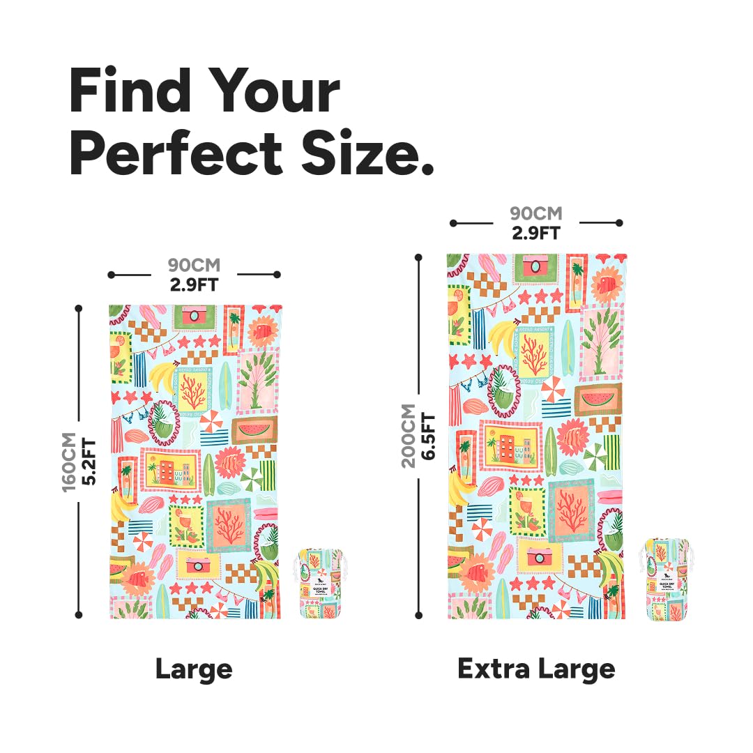 Dock & Bay Quick Dry Beach Towel - Wish You Were Here, Large
