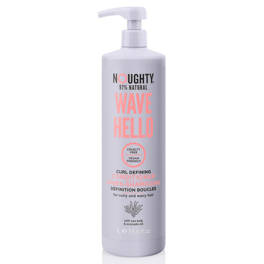 Noughty 97% Natural Wave Hello Curl Defining Conditioner to Condition Enhancing Soften and Define Curls with Sea Kelp Extract and Avocado Oil Sulphate