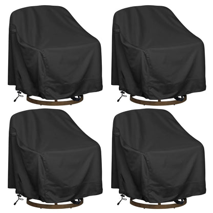 Outdoor Swivel Lounge Chair Cover 4 Pack, Fits 39" L 37" W 38" H Lawn Patio Chairs, 420D Tear-Resistant, UV Resistant, Waterproof for Furniture