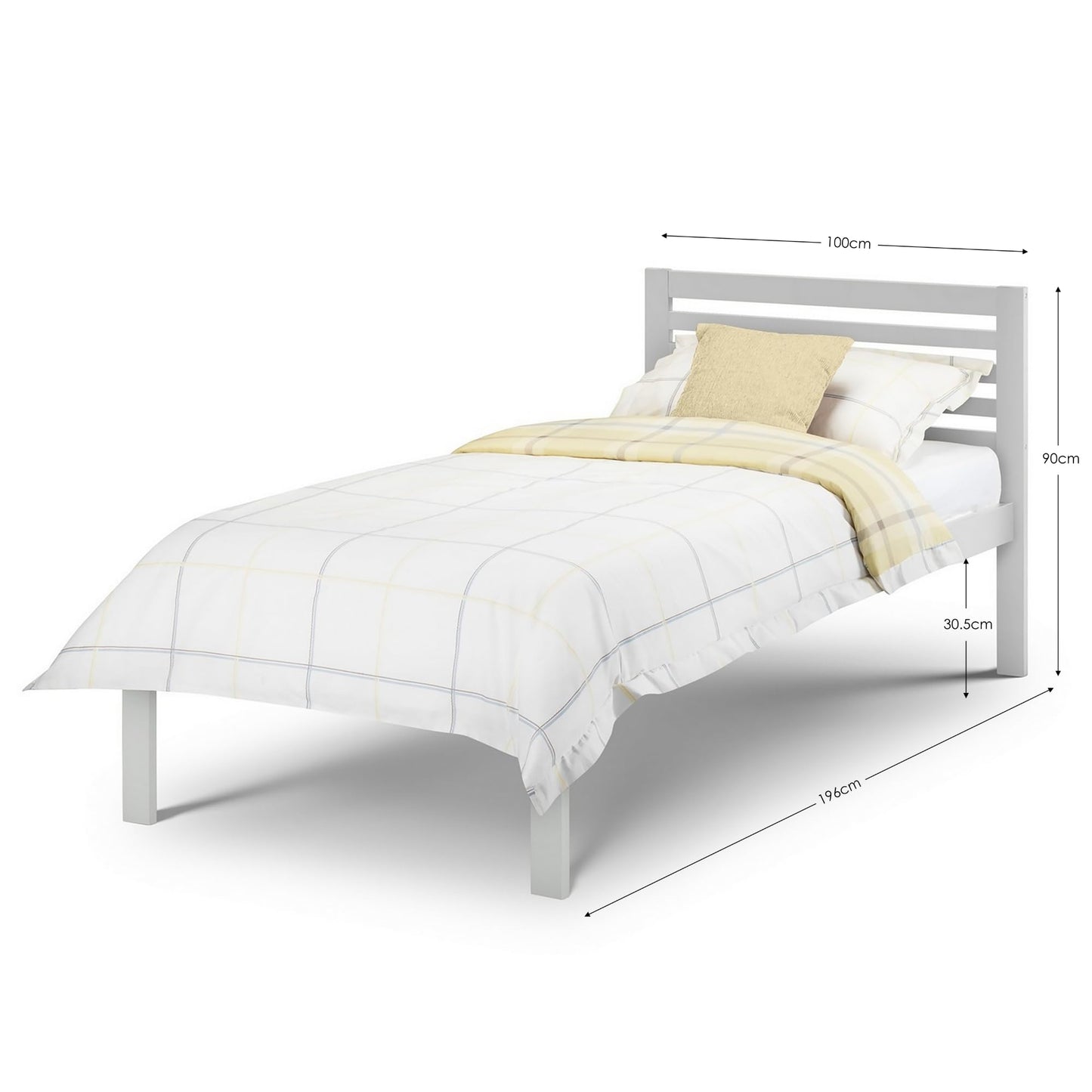 Julian Bowen Slocum Bed, Single, Light Grey - W100 x D195cm