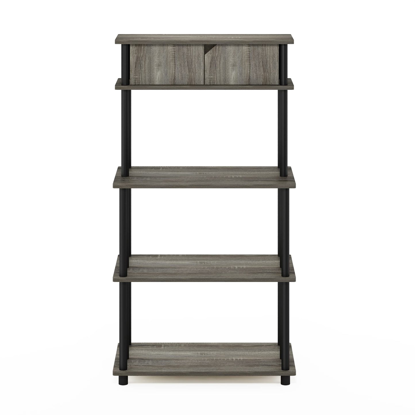 Furinno TURN-N-TUBE Printer Stand with Storage, 5-Tier Large Printer Stand, Standing Printer Table with Top Cabinet, for CPU, Office Supplies