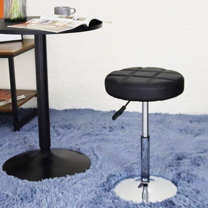 FURWOO Round Cushion Salon Stool Massage Chair Adjustable Swivel Spa Stool for Beauty Nail Home Bar Work Low Bar Chair for Barber Shop SmallBlack