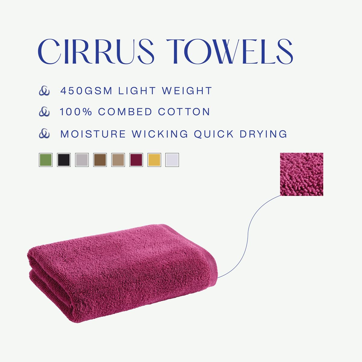 Christy Cirrus Bathroom Towel Set | 6 Piece Set | 2 Face 2 Hand 2 Bath | Lightweight Super Soft and Fluffy | Quick Dry Shower Towels | 100% Cotton