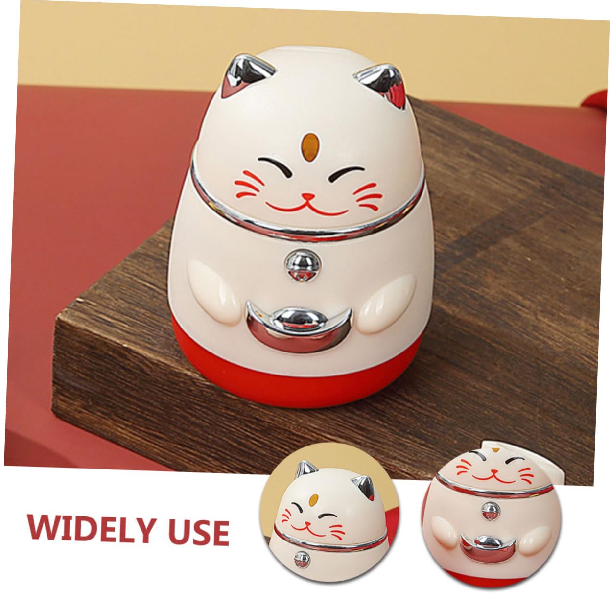 RORPOIR Toothpick Holder Toothpick Dispenser Cat Statue Cute Toothpick Box Table Animal Sculpture Cat Figures Carry Bag Maneki Cat PP Accessories