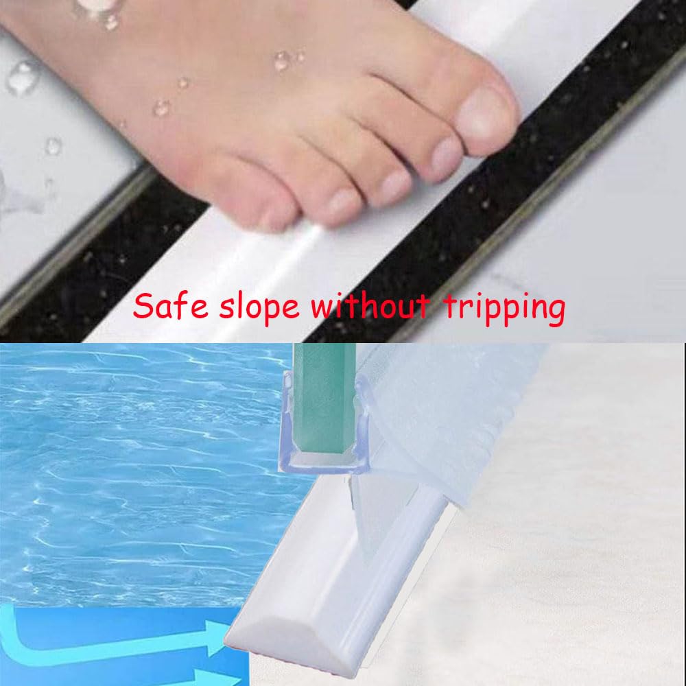 100CM Wet Room Floor Barrier, Shower Water Barrier, Shower Tray Seal, Silicone Water Retaining Strip, Shower Floor Water Barrier